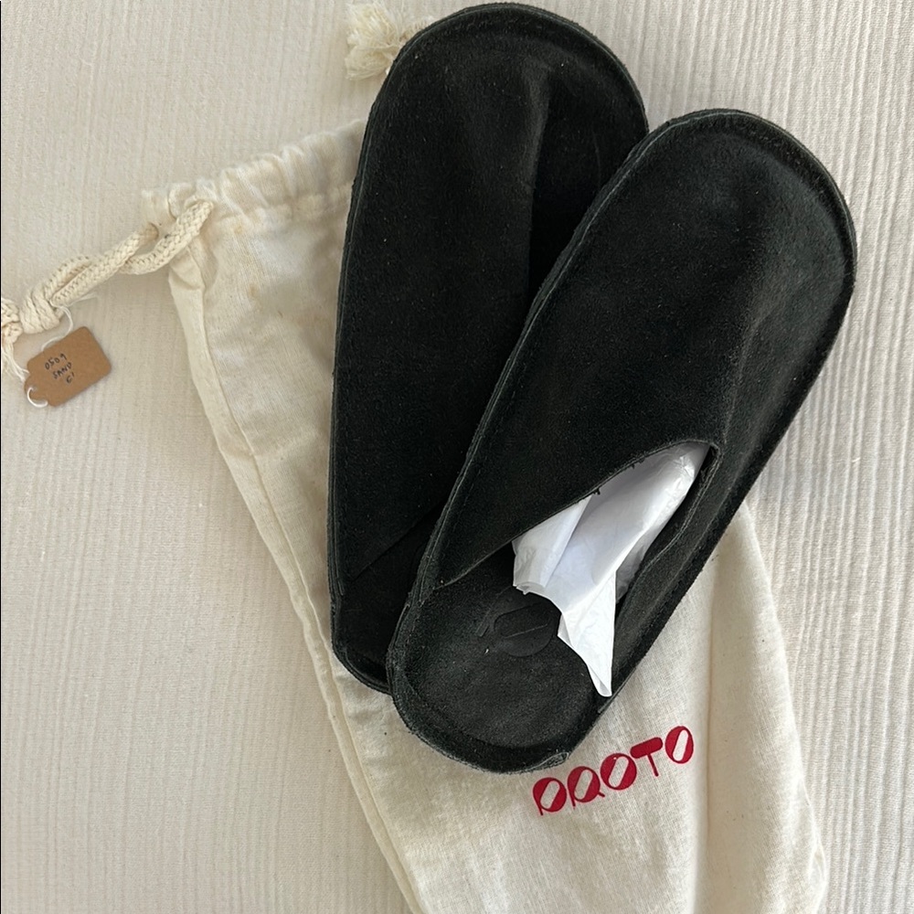 DQOTO Black Suede Slippers